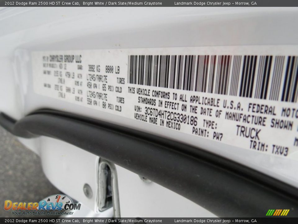 2012 Dodge Ram 2500 HD ST Crew Cab Bright White / Dark Slate/Medium Graystone Photo #11