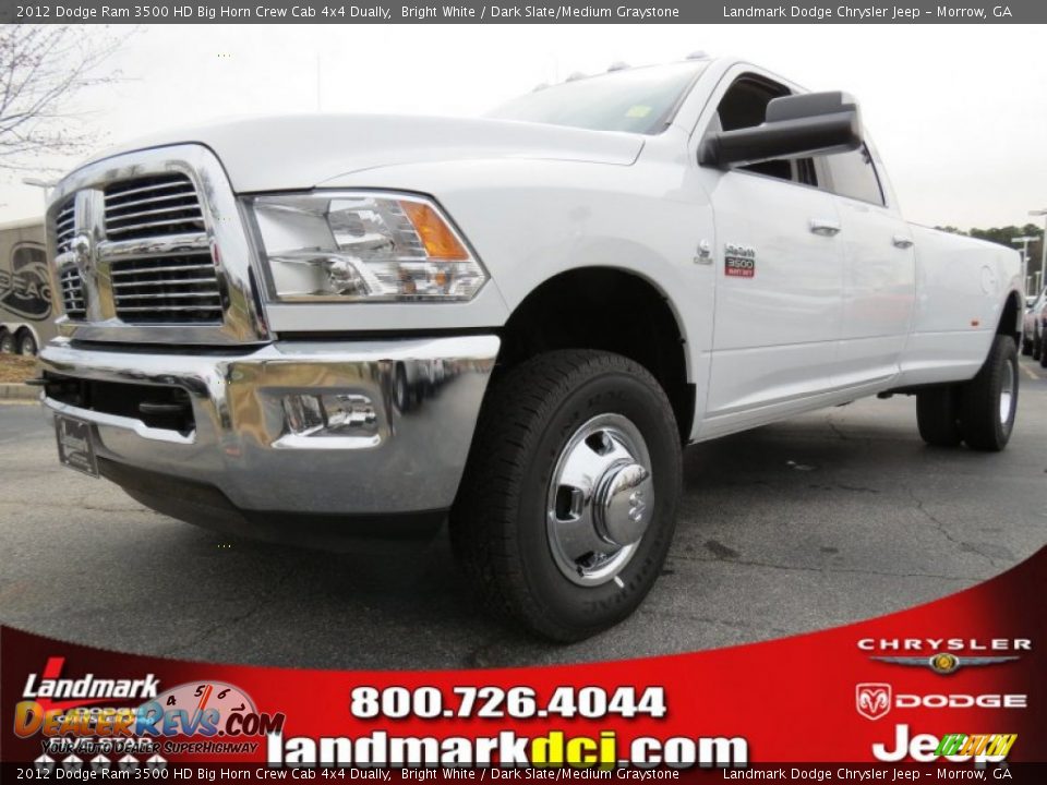 2012 Dodge Ram 3500 HD Big Horn Crew Cab 4x4 Dually Bright White / Dark Slate/Medium Graystone Photo #1