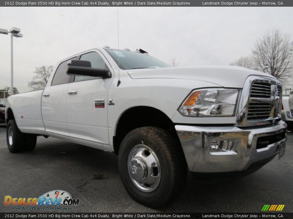 2012 Dodge Ram 3500 HD Big Horn Crew Cab 4x4 Dually Bright White / Dark Slate/Medium Graystone Photo #4