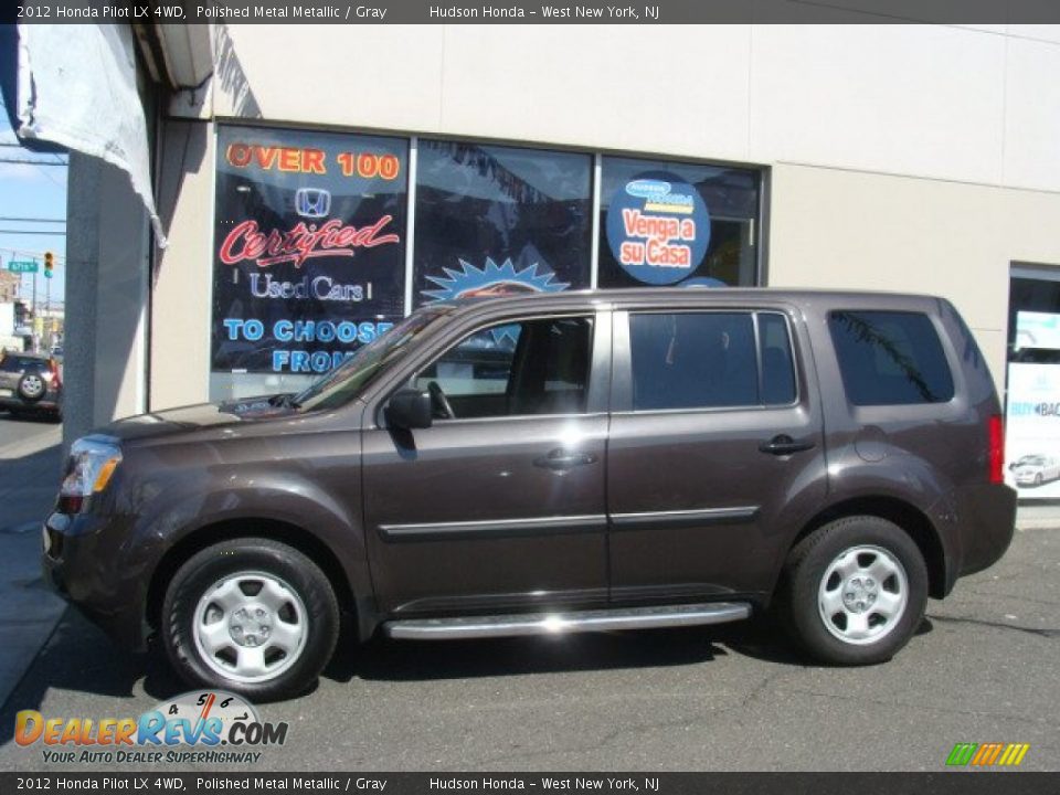 2012 Honda Pilot LX 4WD Polished Metal Metallic / Gray Photo #3