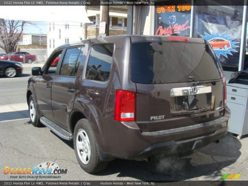 2012 Honda Pilot LX 4WD Polished Metal Metallic / Gray Photo #4