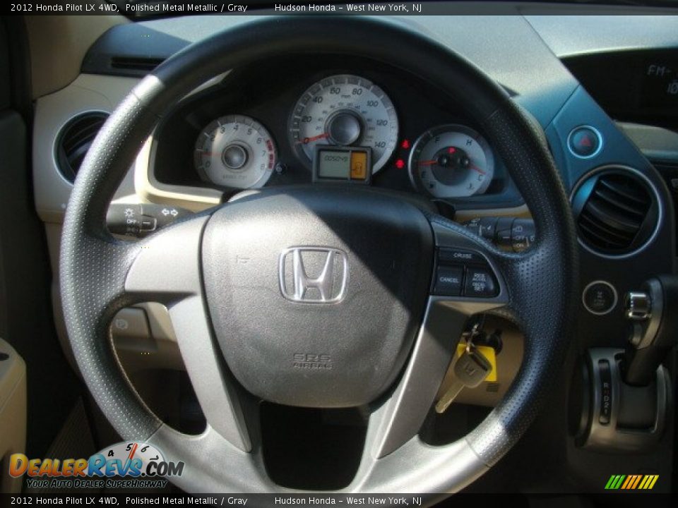2012 Honda Pilot LX 4WD Polished Metal Metallic / Gray Photo #10