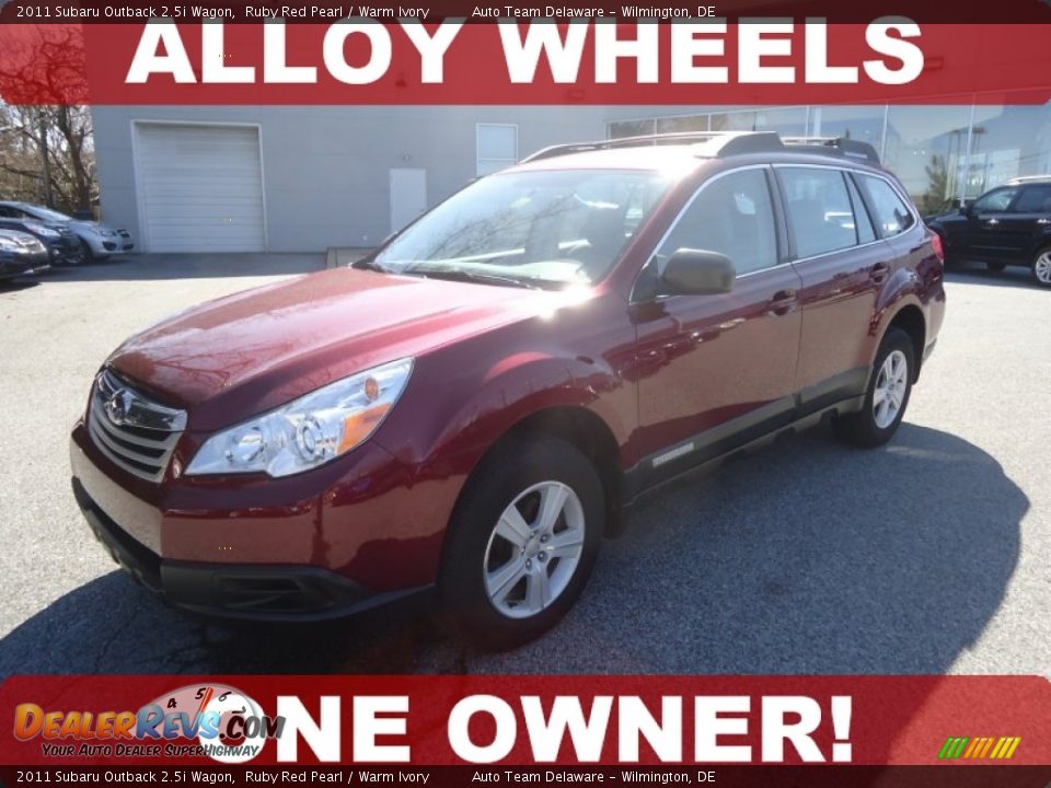 2011 Subaru Outback 2.5i Wagon Ruby Red Pearl / Warm Ivory Photo #1