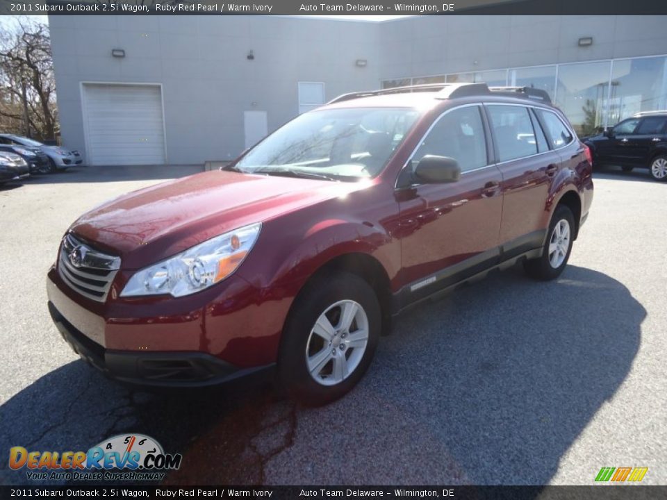 2011 Subaru Outback 2.5i Wagon Ruby Red Pearl / Warm Ivory Photo #2