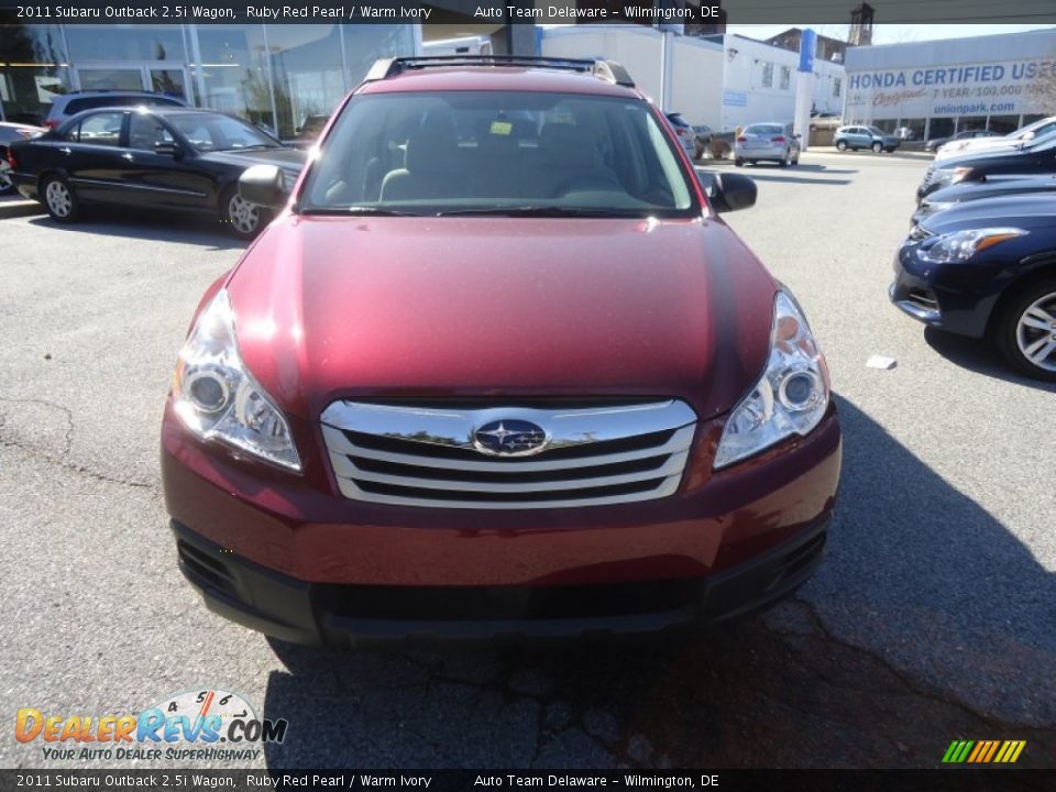 2011 Subaru Outback 2.5i Wagon Ruby Red Pearl / Warm Ivory Photo #3