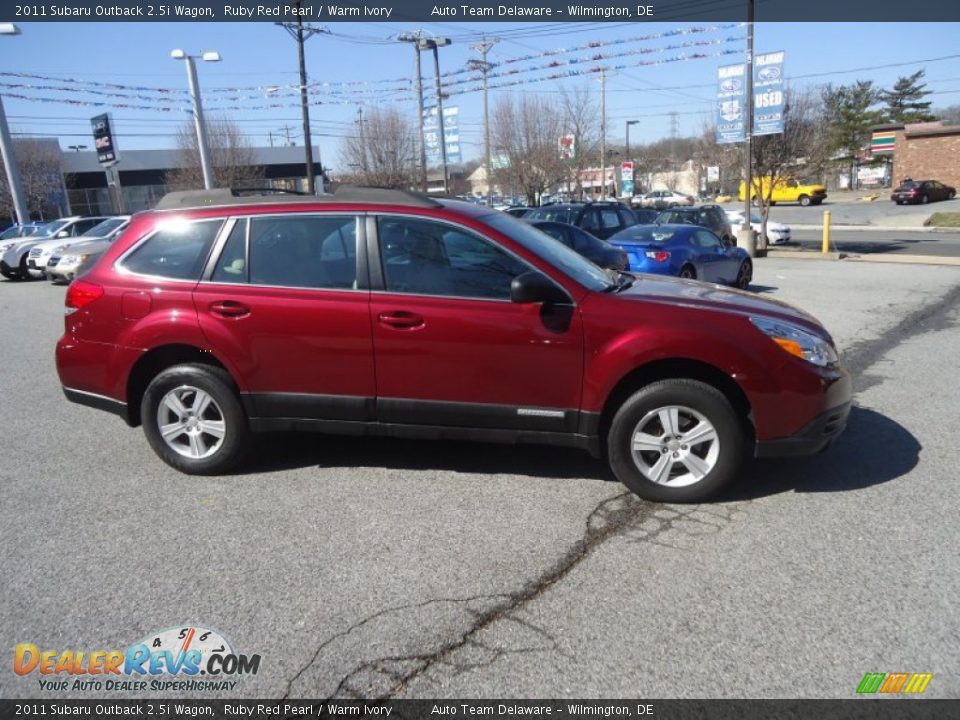2011 Subaru Outback 2.5i Wagon Ruby Red Pearl / Warm Ivory Photo #5