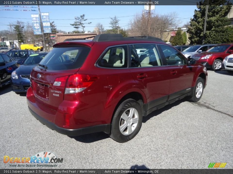 2011 Subaru Outback 2.5i Wagon Ruby Red Pearl / Warm Ivory Photo #6