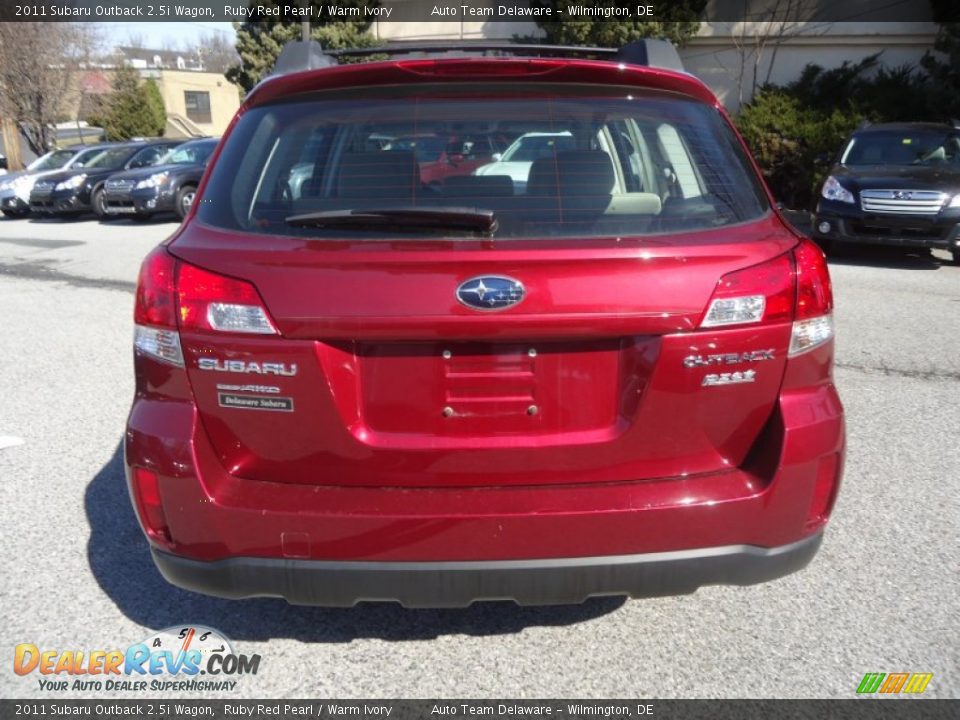 2011 Subaru Outback 2.5i Wagon Ruby Red Pearl / Warm Ivory Photo #7