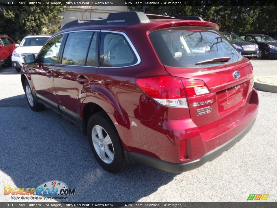 2011 Subaru Outback 2.5i Wagon Ruby Red Pearl / Warm Ivory Photo #8