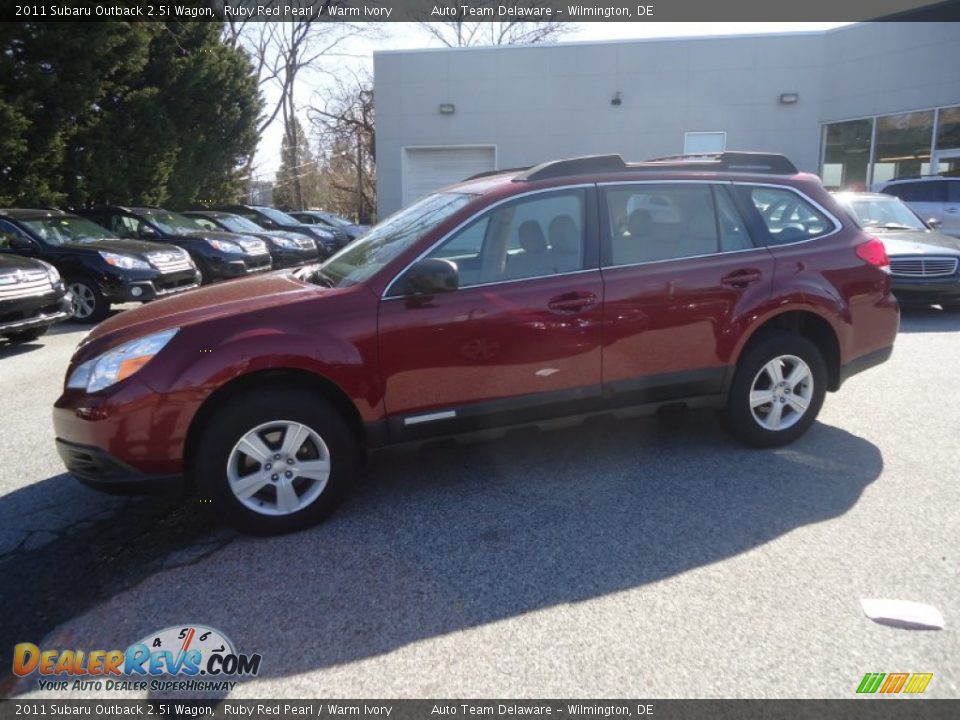 2011 Subaru Outback 2.5i Wagon Ruby Red Pearl / Warm Ivory Photo #9