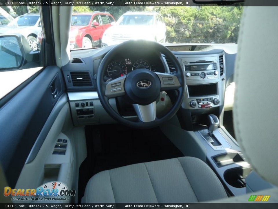 2011 Subaru Outback 2.5i Wagon Ruby Red Pearl / Warm Ivory Photo #11