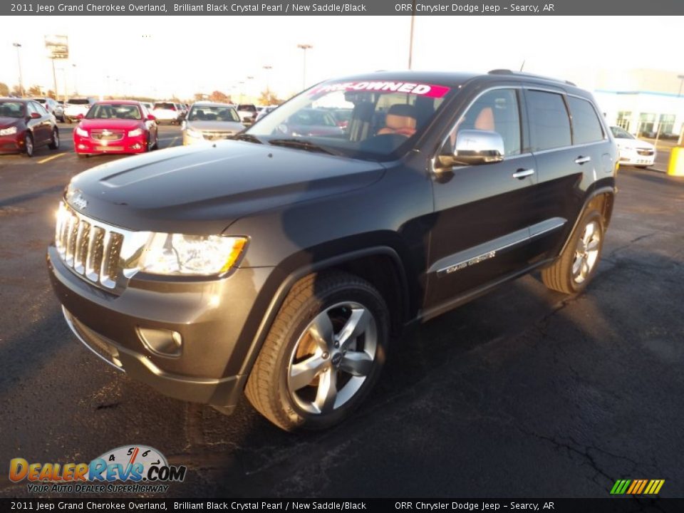 2011 Jeep Grand Cherokee Overland Brilliant Black Crystal Pearl / New Saddle/Black Photo #1