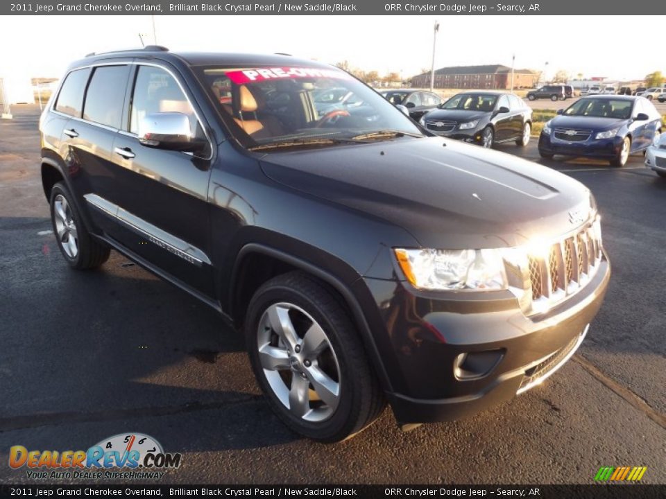 2011 Jeep Grand Cherokee Overland Brilliant Black Crystal Pearl / New Saddle/Black Photo #3