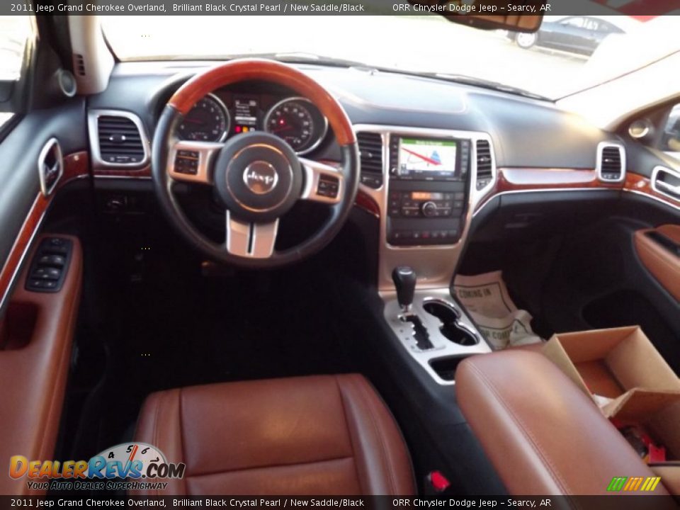2011 Jeep Grand Cherokee Overland Brilliant Black Crystal Pearl / New Saddle/Black Photo #9