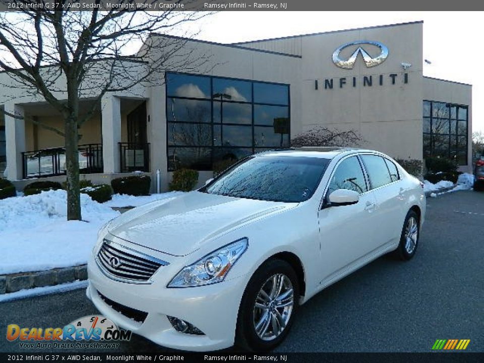 2012 Infiniti G 37 x AWD Sedan Moonlight White / Graphite Photo #2