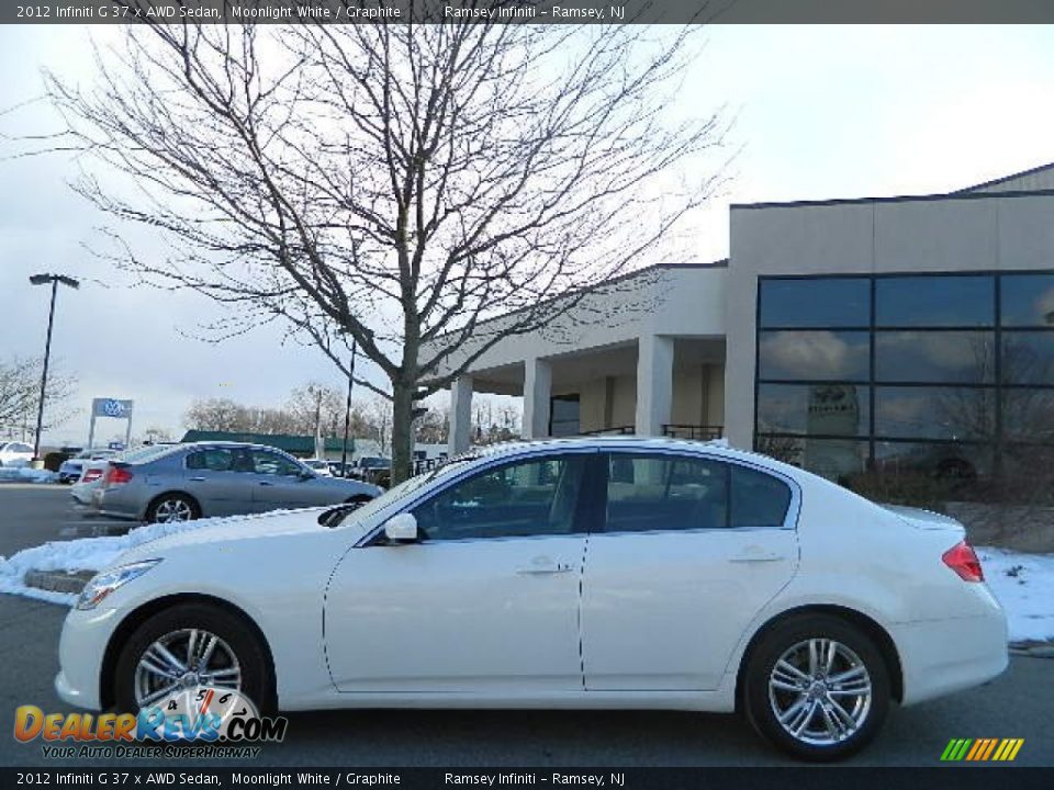 2012 Infiniti G 37 x AWD Sedan Moonlight White / Graphite Photo #3