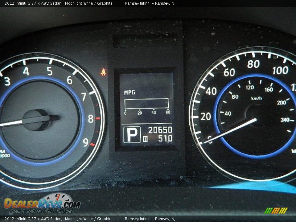2012 Infiniti G 37 x AWD Sedan Moonlight White / Graphite Photo #17