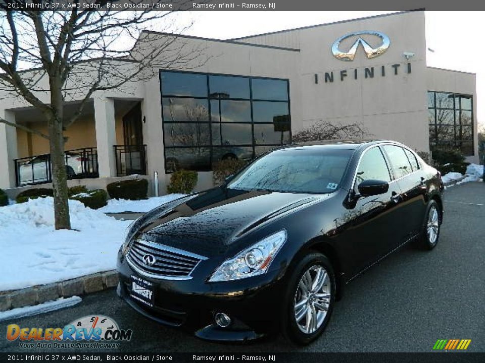 2011 Infiniti G 37 x AWD Sedan Black Obsidian / Stone Photo #2