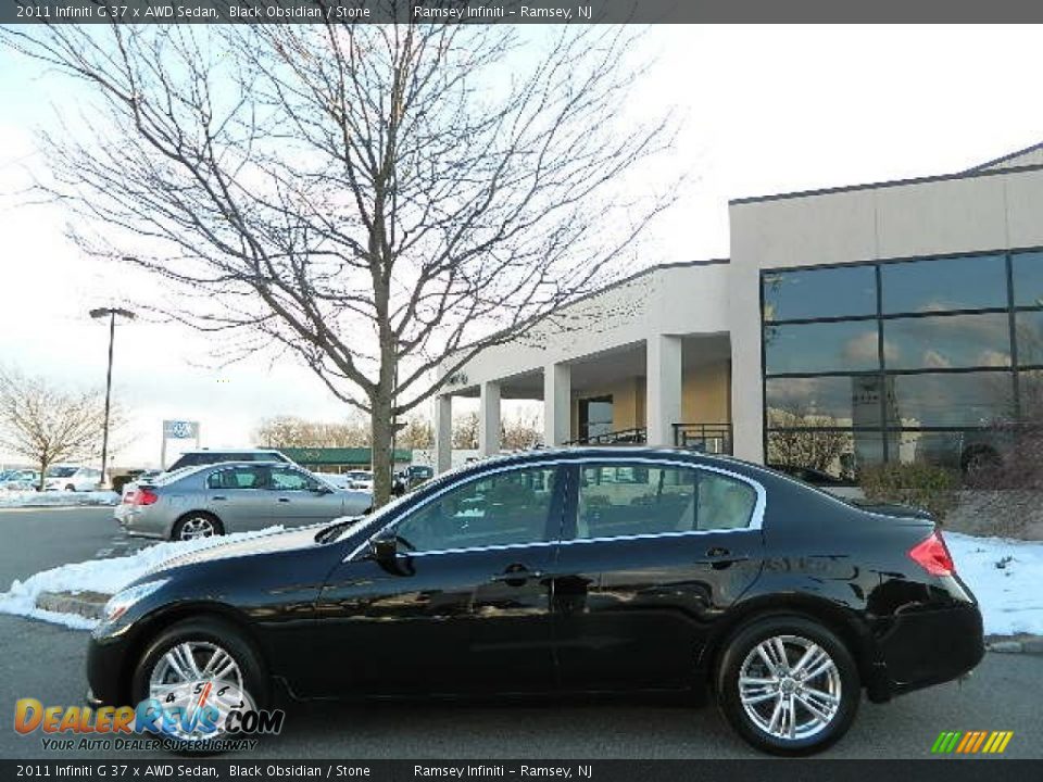 2011 Infiniti G 37 x AWD Sedan Black Obsidian / Stone Photo #4