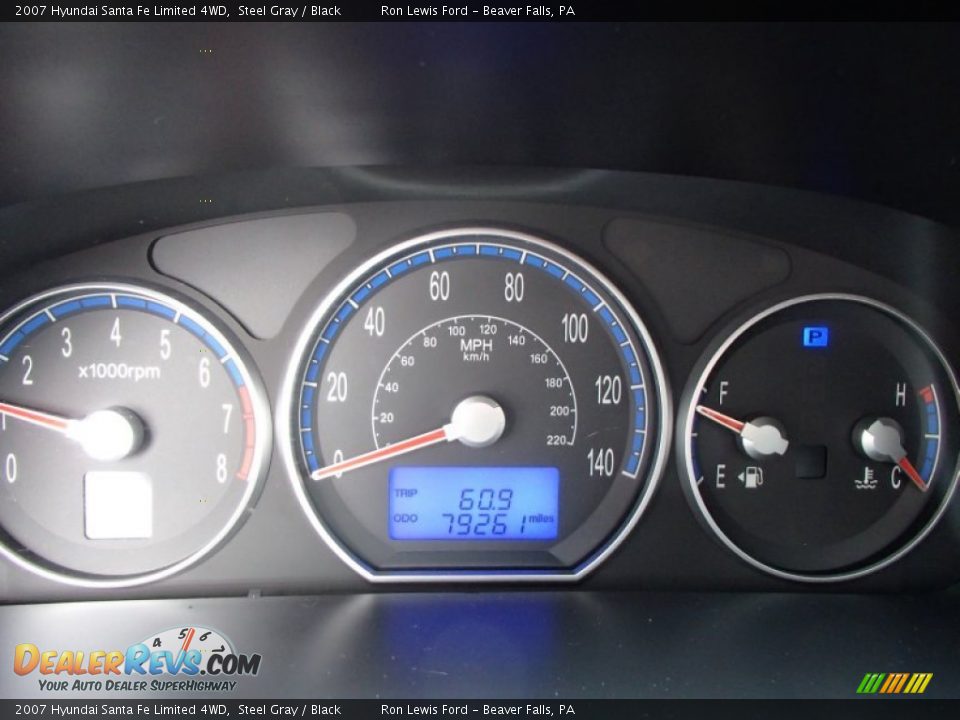 2007 Hyundai Santa Fe Limited 4WD Steel Gray / Black Photo #19