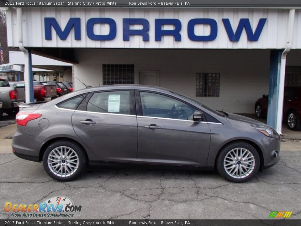 2013 Ford Focus Titanium Sedan Sterling Gray / Arctic White Photo #1