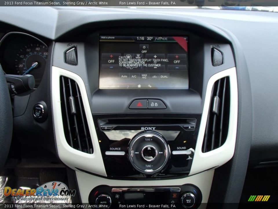 2013 Ford Focus Titanium Sedan Sterling Gray / Arctic White Photo #16