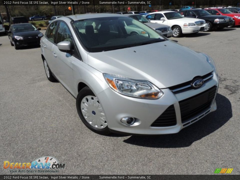 2012 Ford Focus SE SFE Sedan Ingot Silver Metallic / Stone Photo #1