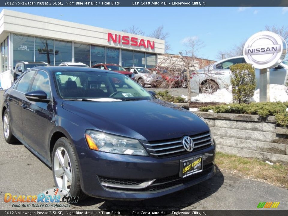 2012 Volkswagen Passat 2.5L SE Night Blue Metallic / Titan Black Photo #1