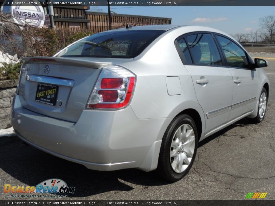 2011 Nissan Sentra 2.0 Brilliant Silver Metallic / Beige Photo #5