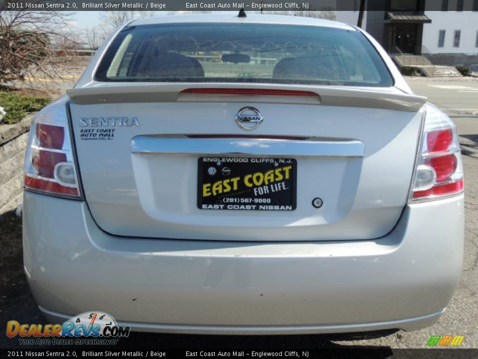2011 Nissan Sentra 2.0 Brilliant Silver Metallic / Beige Photo #6