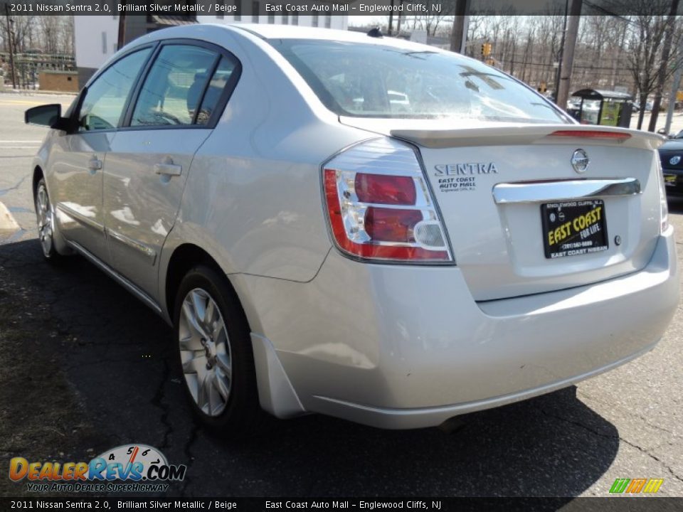 2011 Nissan Sentra 2.0 Brilliant Silver Metallic / Beige Photo #8