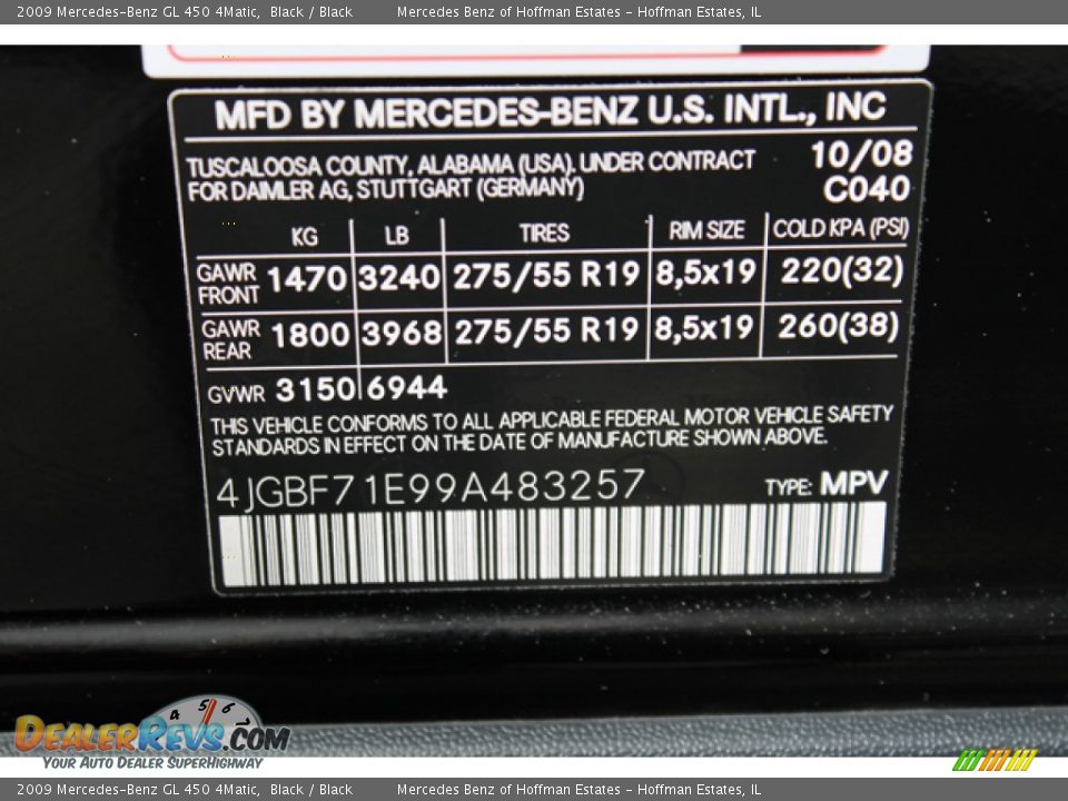 2009 Mercedes-Benz GL 450 4Matic Black / Black Photo #32