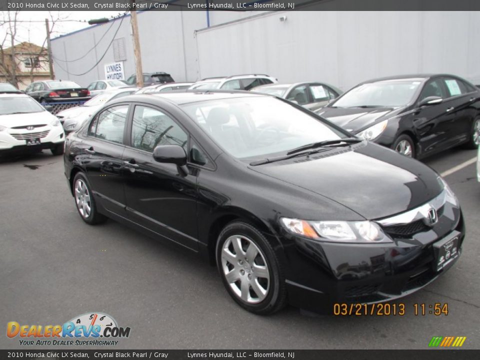 2010 Honda Civic LX Sedan Crystal Black Pearl / Gray Photo #2