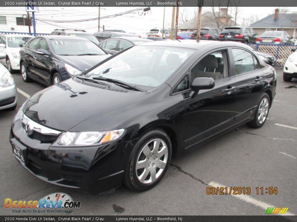 2010 Honda Civic LX Sedan Crystal Black Pearl / Gray Photo #3