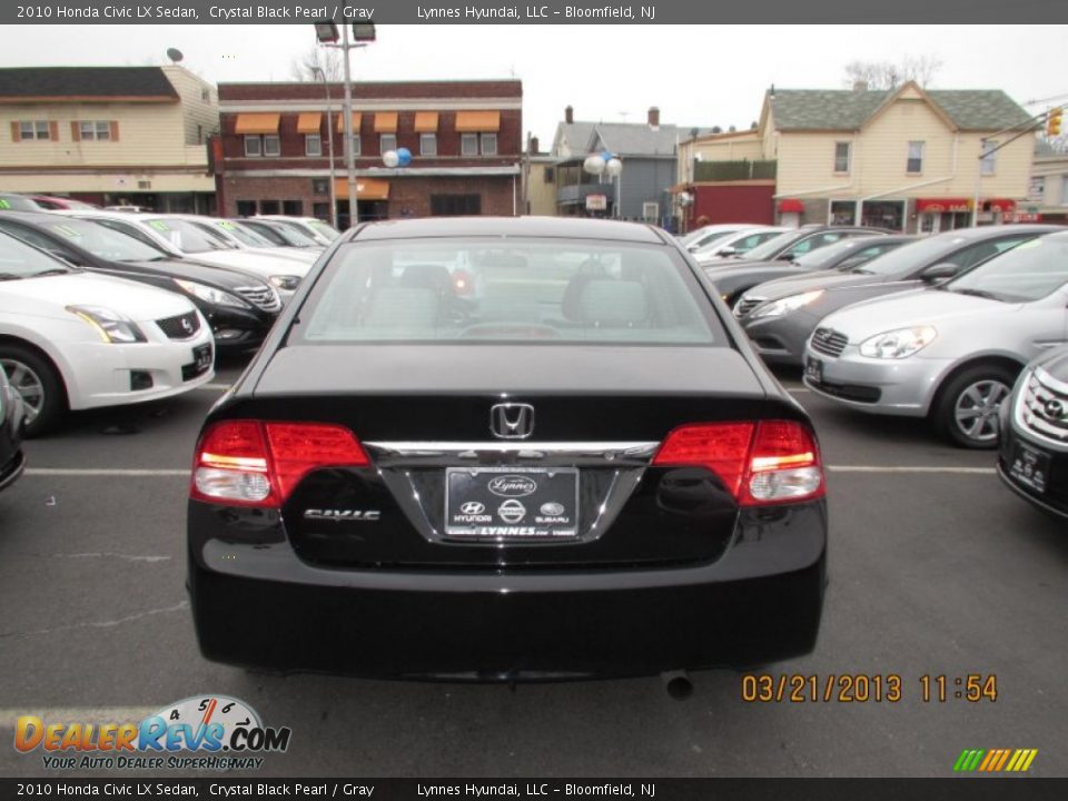 2010 Honda Civic LX Sedan Crystal Black Pearl / Gray Photo #4