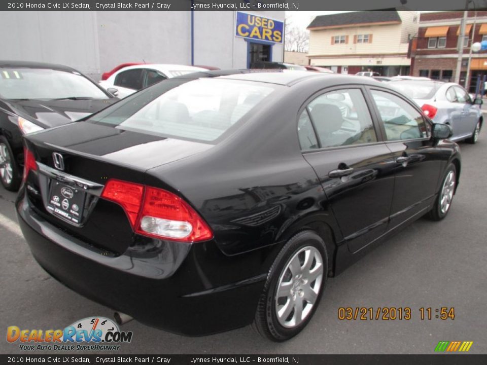 2010 Honda Civic LX Sedan Crystal Black Pearl / Gray Photo #6