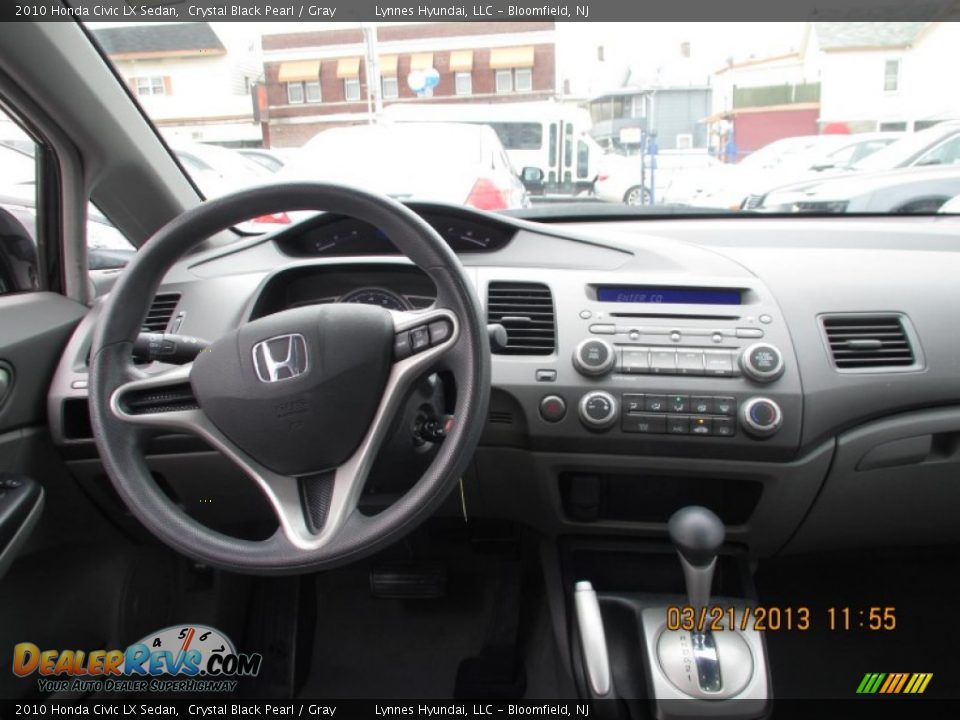 2010 Honda Civic LX Sedan Crystal Black Pearl / Gray Photo #9