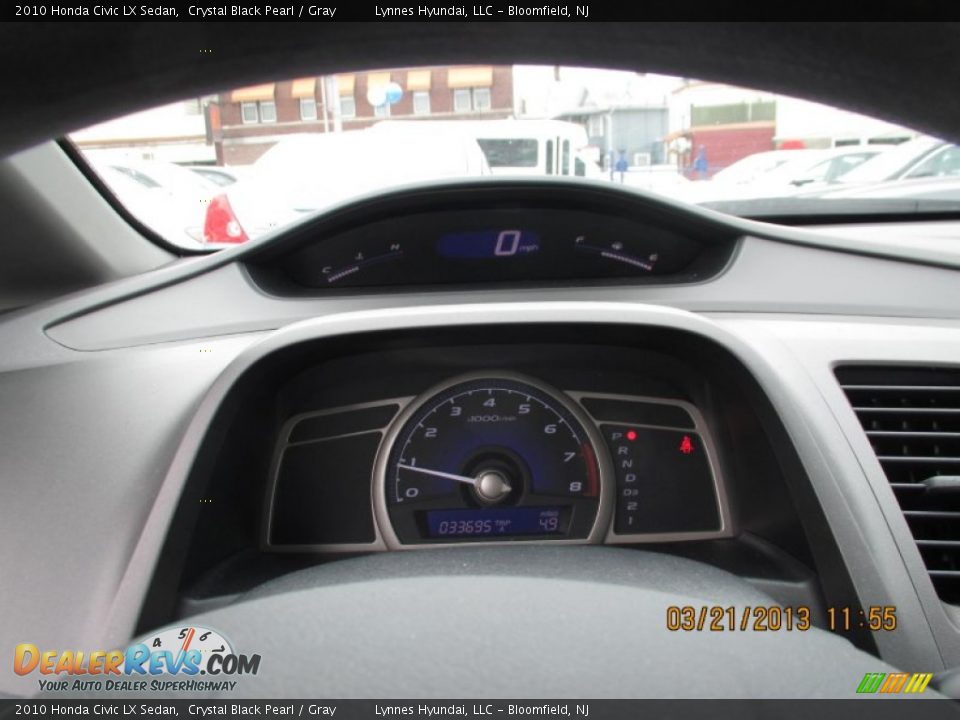 2010 Honda Civic LX Sedan Crystal Black Pearl / Gray Photo #10