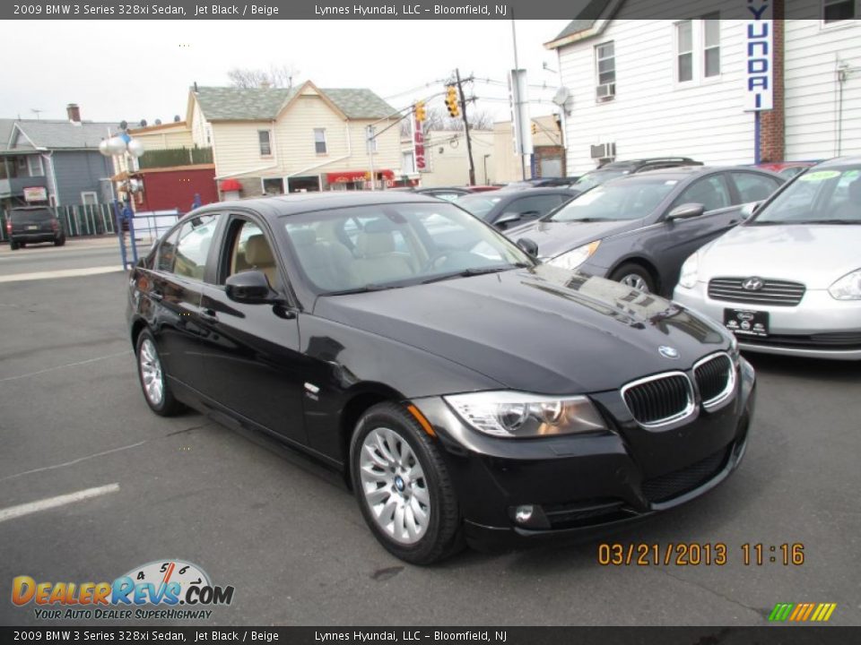 2009 BMW 3 Series 328xi Sedan Jet Black / Beige Photo #2