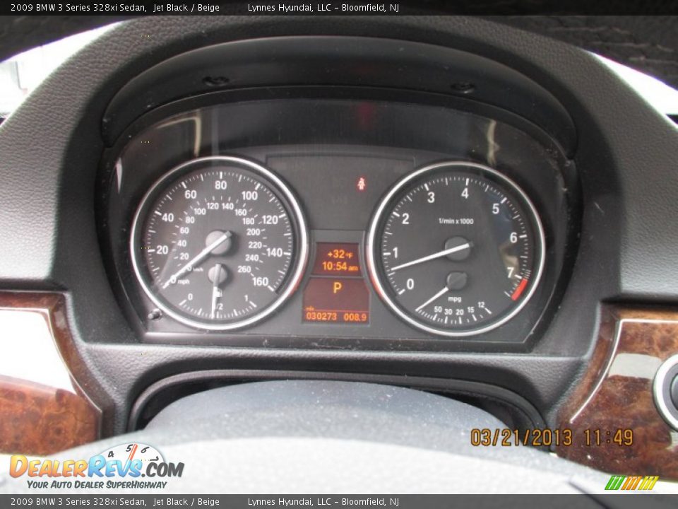 2009 BMW 3 Series 328xi Sedan Jet Black / Beige Photo #12