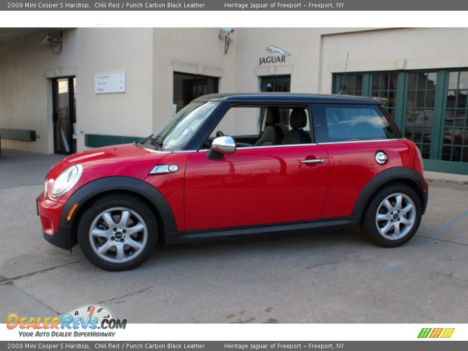 2009 Mini Cooper S Hardtop Chili Red / Punch Carbon Black Leather Photo #3