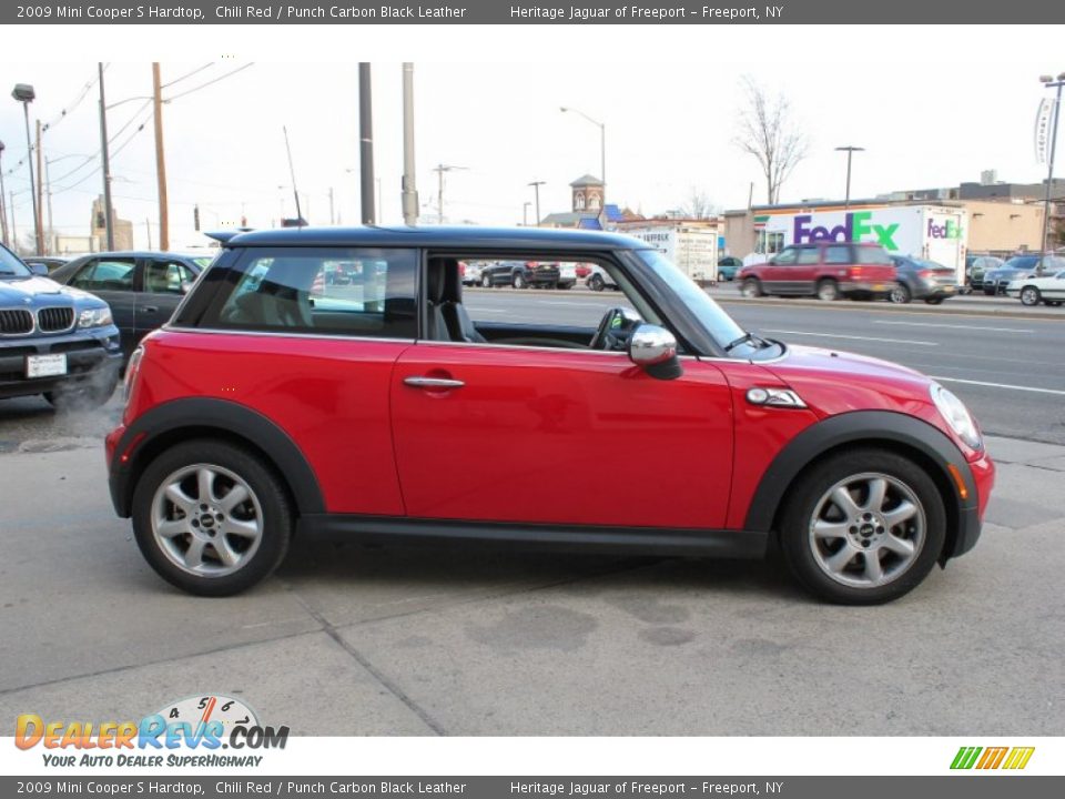 2009 Mini Cooper S Hardtop Chili Red / Punch Carbon Black Leather Photo #7