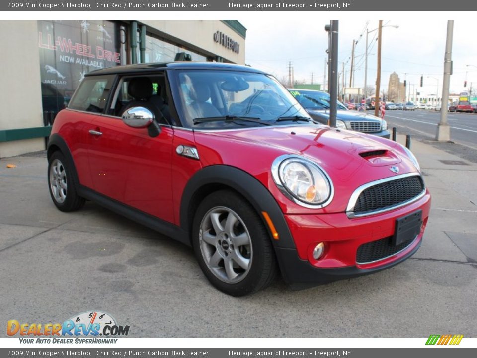 2009 Mini Cooper S Hardtop Chili Red / Punch Carbon Black Leather Photo #8