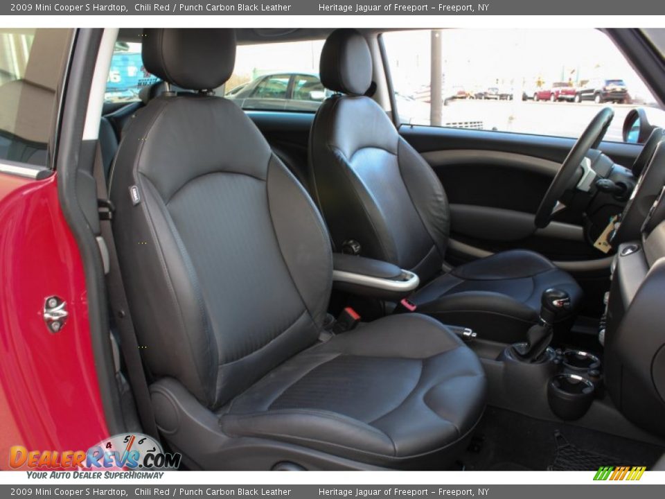 2009 Mini Cooper S Hardtop Chili Red / Punch Carbon Black Leather Photo #11