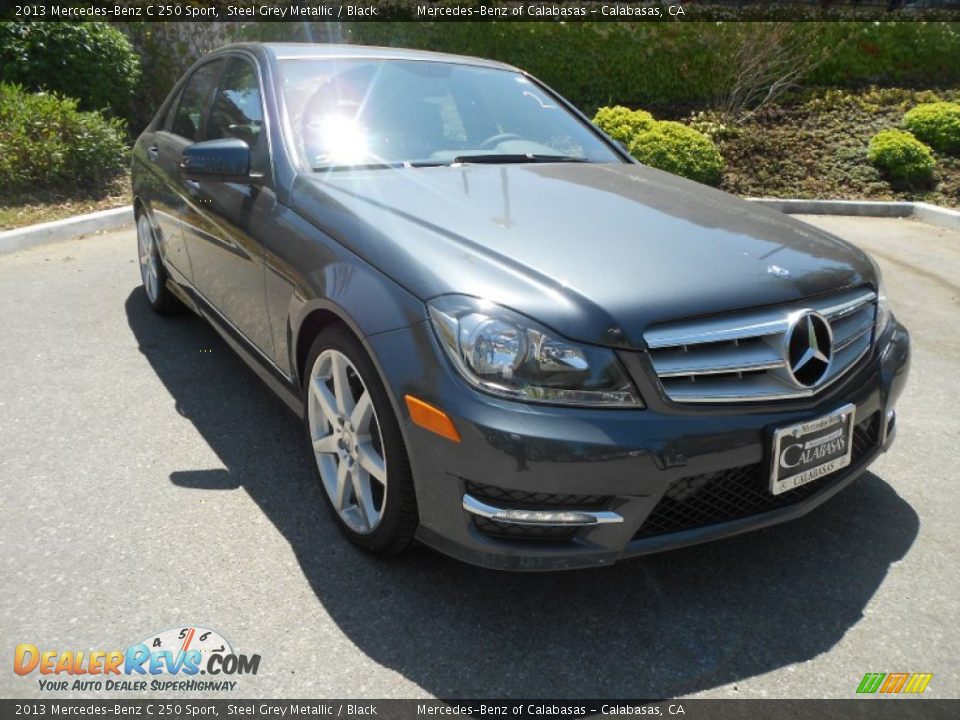 2013 Mercedes-Benz C 250 Sport Steel Grey Metallic / Black Photo #1