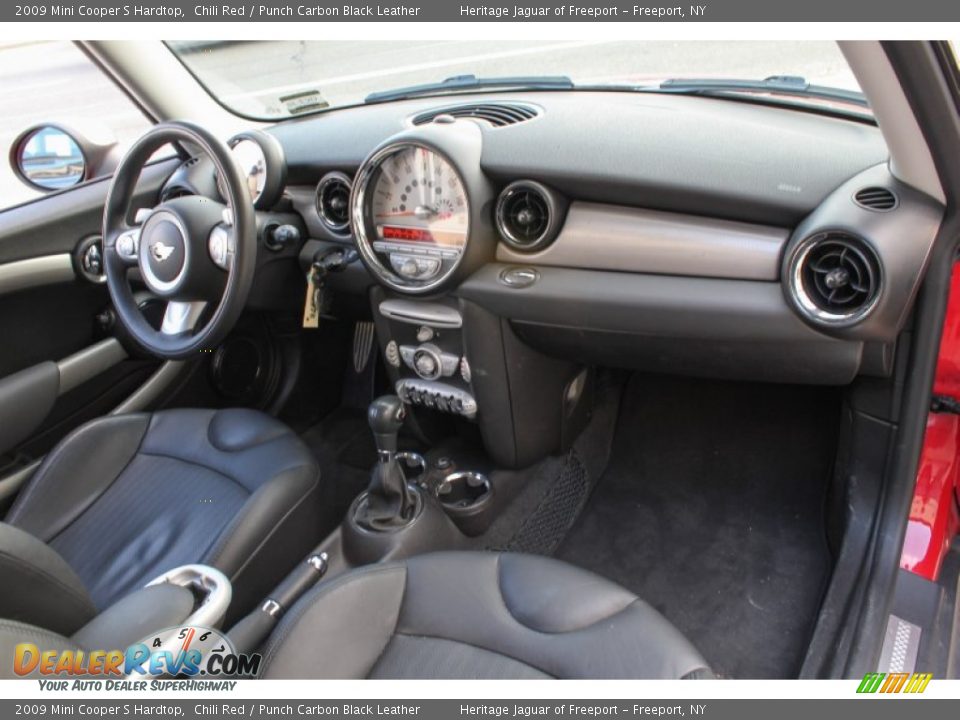 2009 Mini Cooper S Hardtop Chili Red / Punch Carbon Black Leather Photo #12