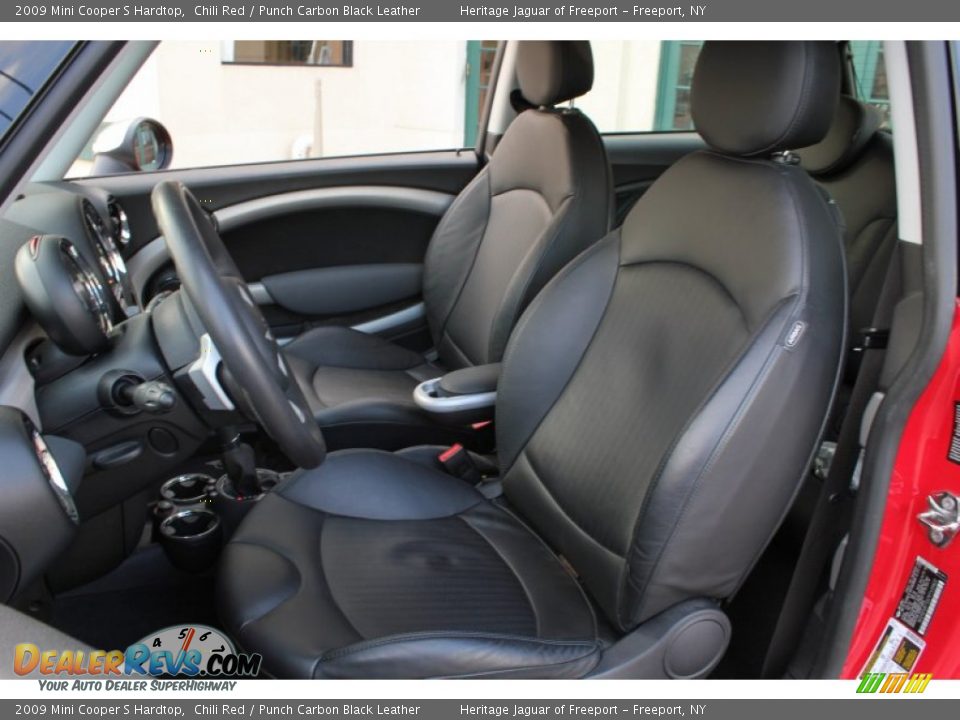 2009 Mini Cooper S Hardtop Chili Red / Punch Carbon Black Leather Photo #15