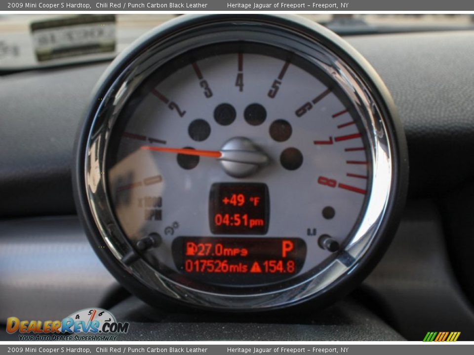 2009 Mini Cooper S Hardtop Chili Red / Punch Carbon Black Leather Photo #20