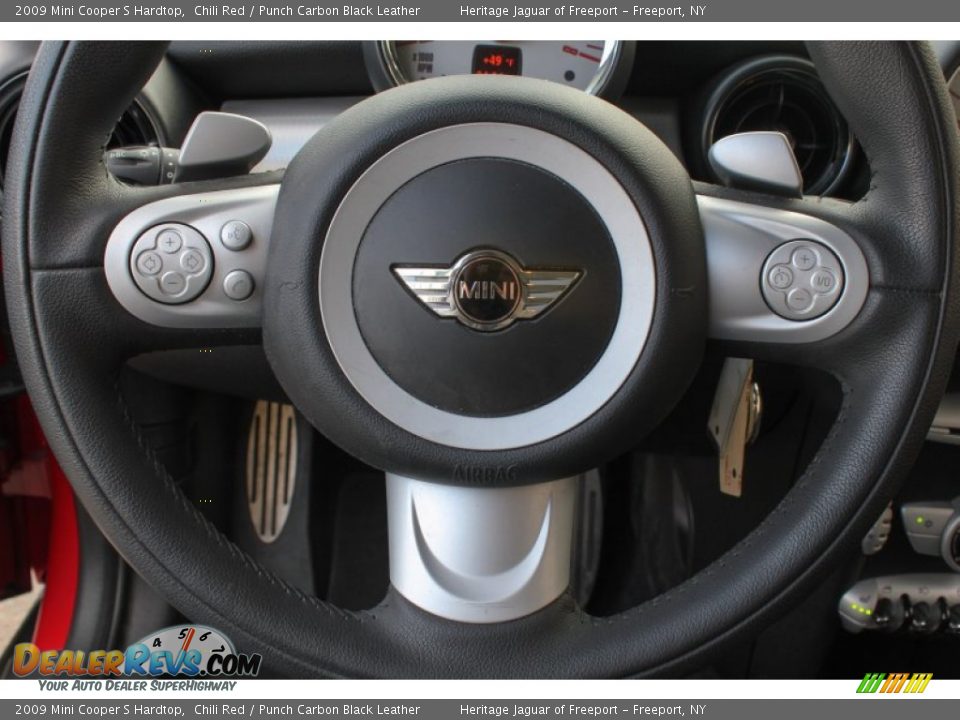 2009 Mini Cooper S Hardtop Chili Red / Punch Carbon Black Leather Photo #21