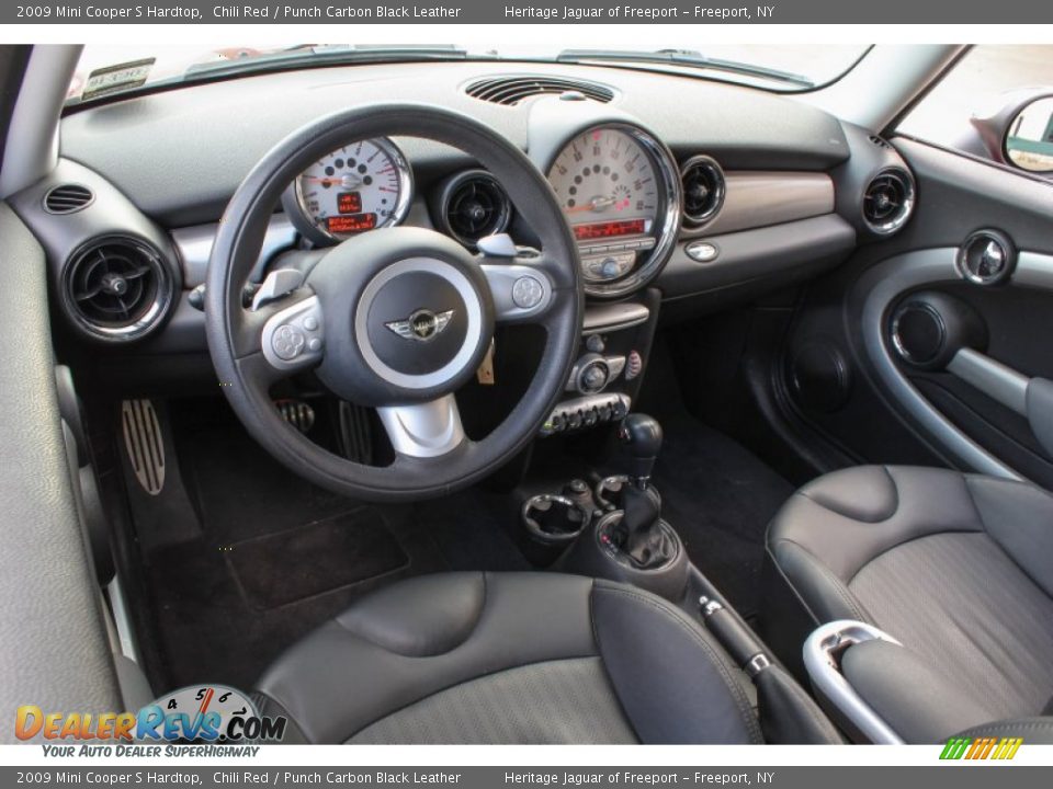 2009 Mini Cooper S Hardtop Chili Red / Punch Carbon Black Leather Photo #22
